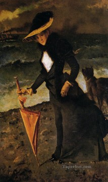 アルフレッド・スティーブンス Painting - 散歩中の女性 ベルギーの画家 アルフレッド・スティーブンス
